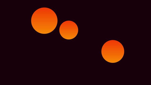 Abstract orange circles motion 4k background, with smooth floating, animation motion orange