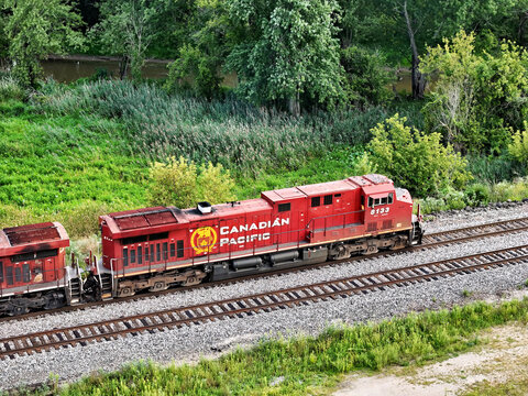 Savanna, Illinois August 16, 2026 Canadian Pacific 8133 Locomotive &mdash; GE ES44AC Freight Engine on Midwest Mainline