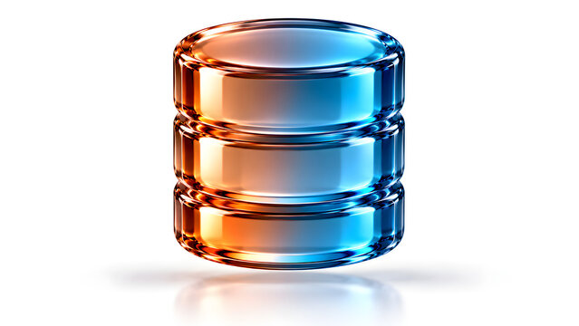 3d render of database icon isolated on white background