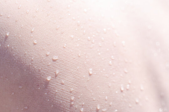 Close-up of water droplets on wet skin
