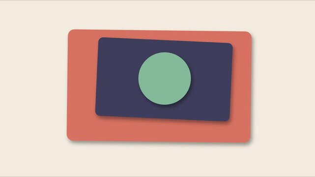 Minimalist abstract motion with floating geometric shapes and soft pastel colors animation 4k
