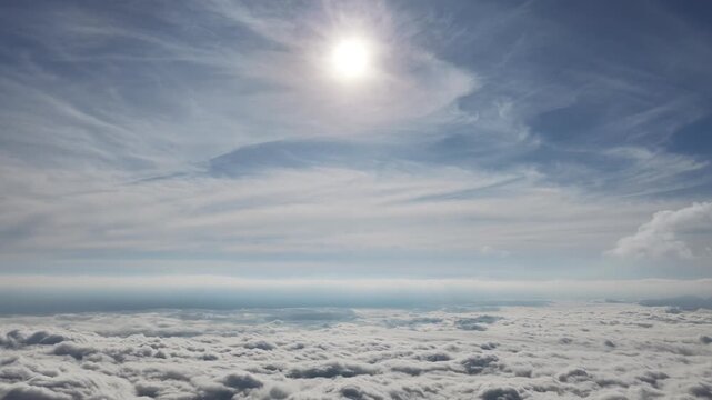 Aerial view of Pico da Caledonia above the clouds, Brazil.