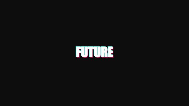 Future glitch text animation with retro cyberpunk style for modern digital and technology projects 4k