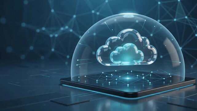 Cloud Data Security and Digital Protection Technology Concept