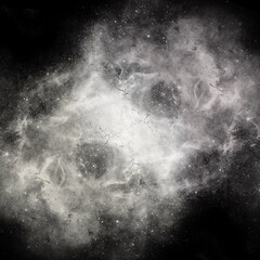 White Nebula and Stars on Black Space Background © Nraiying