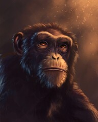 Human-made digital illustration of a monkey  © Anastasiya