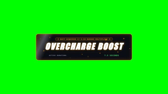 Sci-Fi Powerup Buff Collection Icon on Green Screen