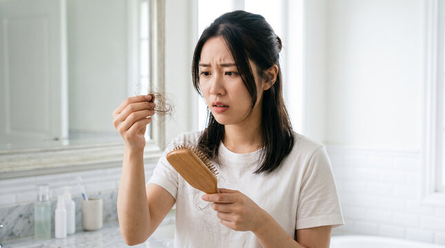 hair loss, hair fall, excessive hair loss, excessive shedding, hair shedding, falling hair, thinning hair, hair thinning, hair loss problem, hair fall problem, female hair loss, woman hair loss, asian