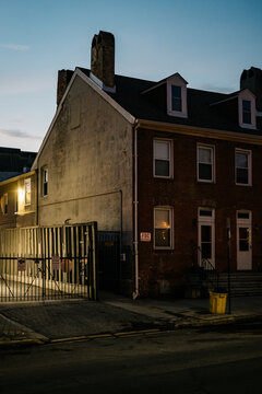 Baltimore Row House at Dusk