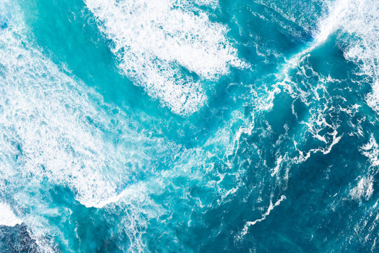 Top Down Open Ocean Sea Waves