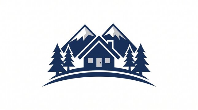 Mountain cabin logo