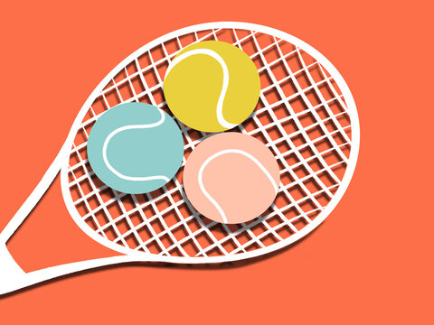 Tennis balls and Racquet