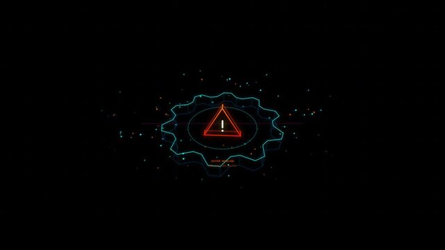 Futuristic hud error warning sign on black
