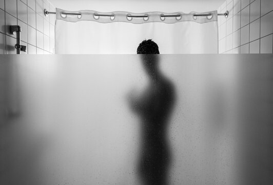 Man taking shower