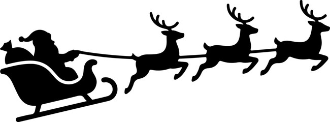 Fototapeta premium Santa’s magical flying sleigh vector illustration