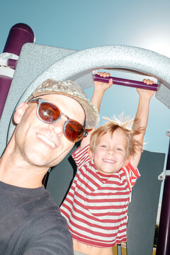 Happy Father And Son Selfie