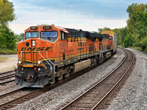 Savanna, Illinois September 8, 2026 BNSF (Burlington Northern Santa Fe Railway) 7207 Locomotive &mdash; GE ES44DC Freight Engine on Midwest Mainline
