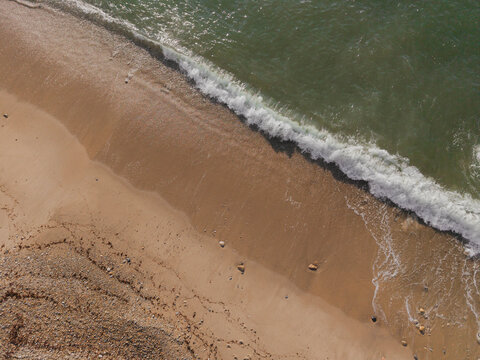 Ocean Wave Reaching Sandy Montauk Beach