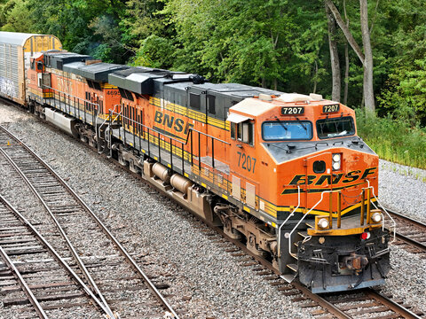Savanna, Illinois September 8, 2026 BNSF (Burlington Northern Santa Fe Railway) 7207 Locomotive &mdash; GE ES44DC Freight Engine on Midwest Mainline