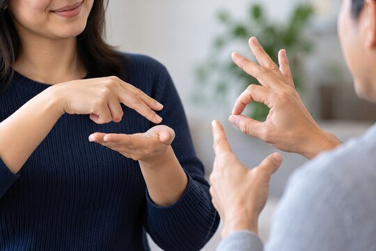 Close Up Hands Signing
