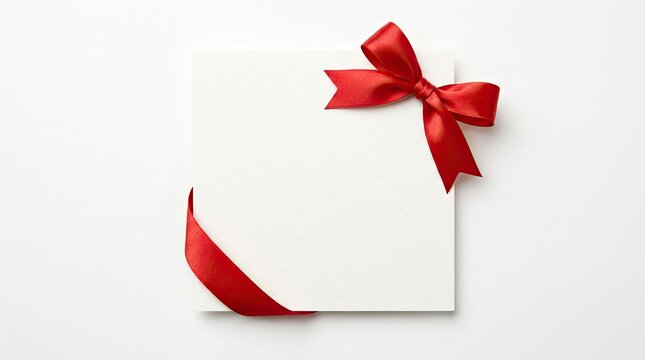 A beautifully wrapped gift adorned with a vibrant red ribbon and bow signifies the joy and anticipation of christmas day celebrations and heartfelt giving
