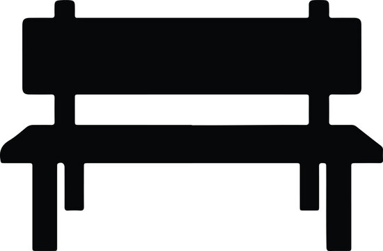 Silhouette of a simple park bench for public rest area seating vector