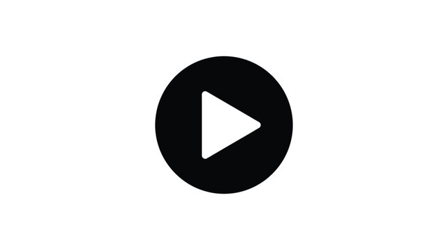 Play button icon with a circular background black silhouette