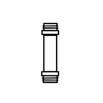 Metal pipe section line art icon for plumbing and construction