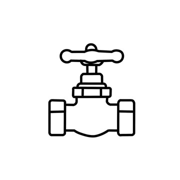 Water pipe valve line art icon for plumbing and industrial systems