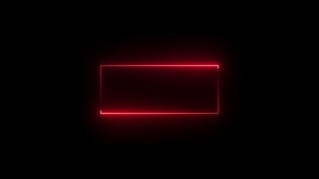 Red Neon Rectangles Expand and Contract with Subtle Camera Movement Against Black Background