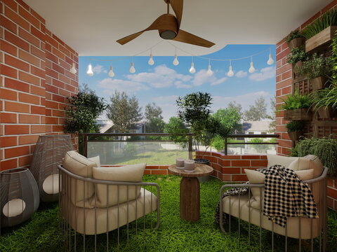 TERRAZA DE CASA MODERNA EN LA CIUDAD . APARTAMENTO TURISTICO 