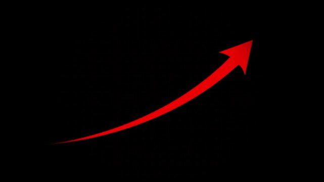  Arrow business graph icon animation on a dark background with 4k motion video animation.