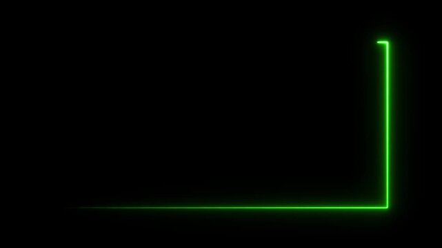 Green Lines Forming Rectangles on Black Background with Cinematic Movement