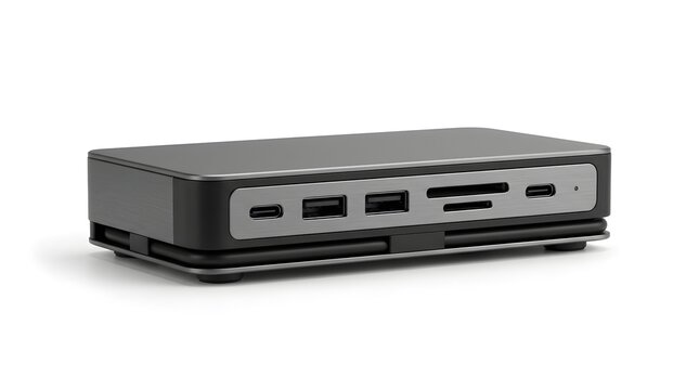 USB C Docking Station Hub Isolated on White