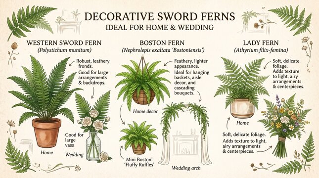 Decorative sword ferns