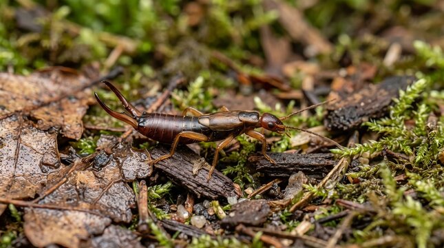 Earwig on moss