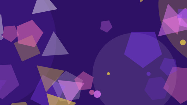 Abstract Geometric Shapes Background, Purple Pink Triangle Pentagon Circle Pattern, Modern Digital Art Vector