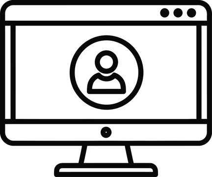 Computer screen with user icon