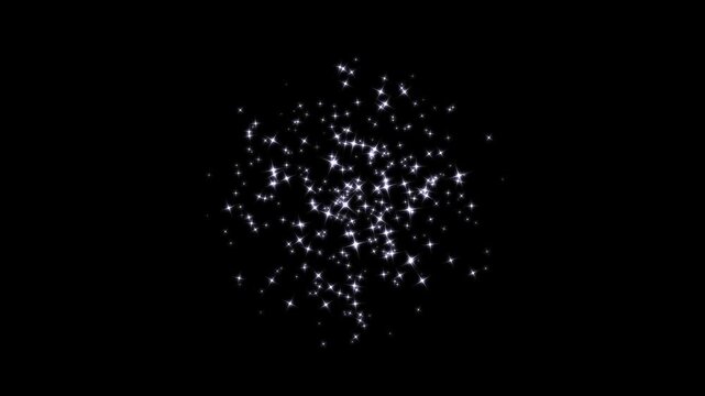 Sparkling stars shine animation with glowing doodle effects, twinkle star glitter trail and shining light transition, magical fantasy overlay effect with flat smoke bursts in 4k ultra hd black.