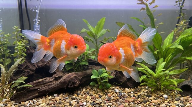 Two Oranda Goldfish