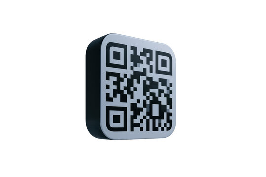 Sleek geometric QR code icon presented as a modern digital device for mobile marketing and branding