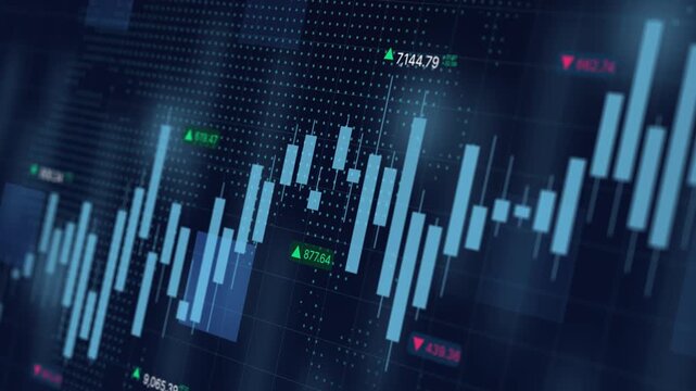 Trade business analytics graph and financial chart, blue stock market investment, , market business and exchange financial growth