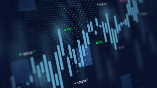 Trade business analytics graph and financial chart, blue stock market investment, , market business and exchange financial growth