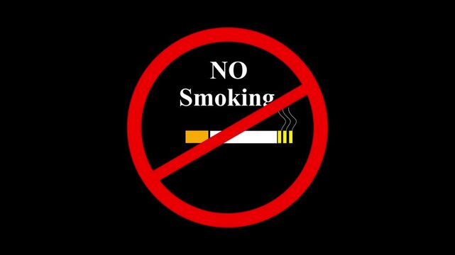No Smoking Sign against dark background with copy space for health campaign