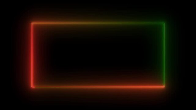 Six neon rectangles with red and green progress bars against a black background cinematic motion