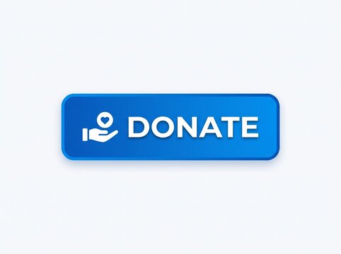 Donate Button With Hand and Heart Icon