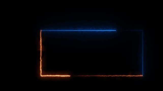 Animated Neon Rectangles with Energetic Glow on Black Background for Futuristic UI Elements