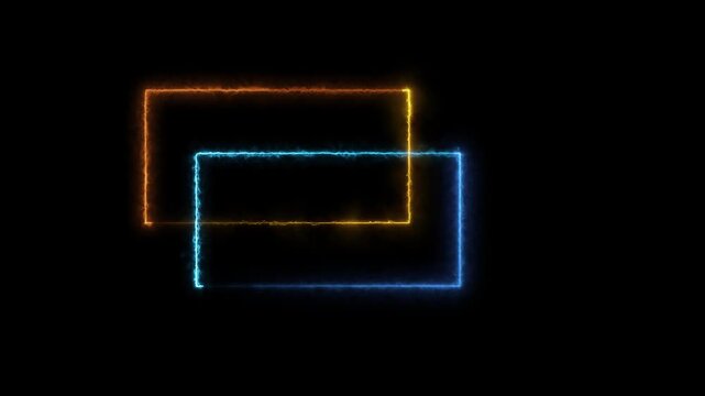 Abstract glowing rectangles overlaying with cinematic motion against a dark background creating a digital connection concept