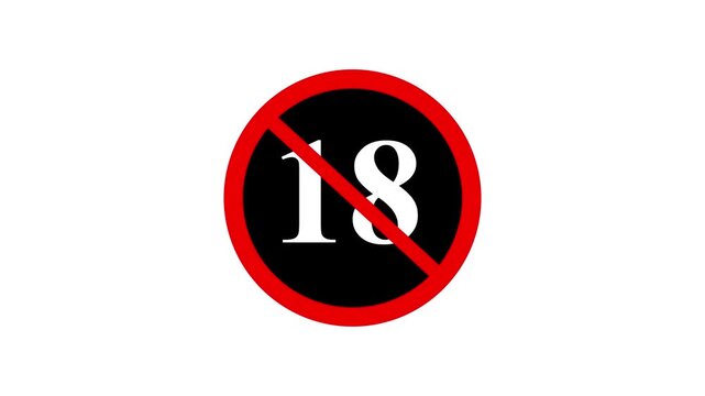 Age restriction symbols progression in clean motion graphic with graphic design elements and conceptual meaning