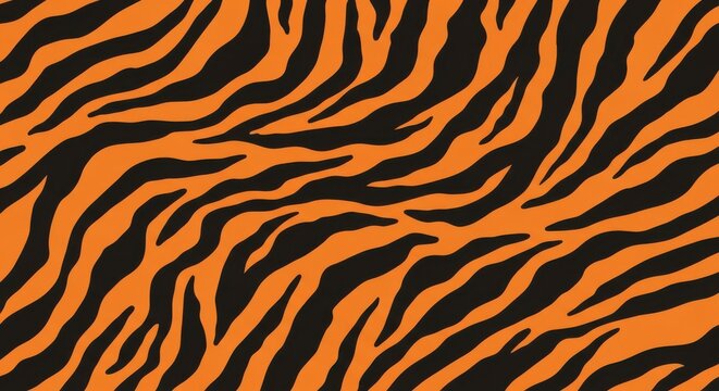 Vibrant orange and black tiger stripe pattern texture background design